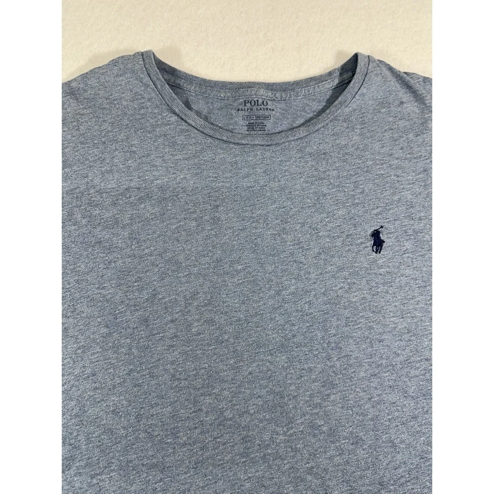 Polo Ralph Lauren T-Shirt Blue Crew Neck Embroidered Logo Men's Size Large